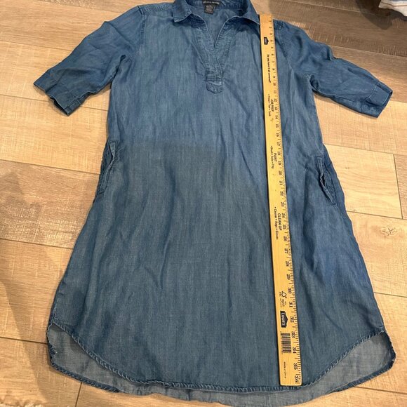 CHELSEA & THEODORE WOMENS BLUE DENIM DRESS MEDIUM - Picture 6 of 6